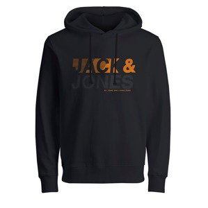 JACK & JONES Mikina  černá / oranžová