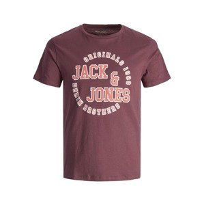 JACK & JONES Tričko 'Aron'  tmavě červená