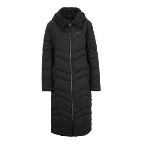 JACK WOLFSKIN Zimní kabát 'KYOTO LONG COAT W'  černá / šedý melír