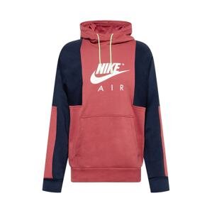 Nike Sportswear Mikina  tmavě modrá / bílá / pastelově červená