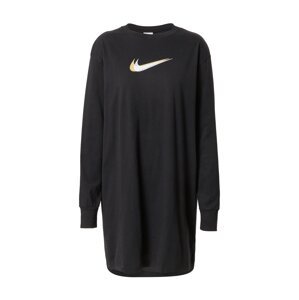 Nike Sportswear Šaty  černá / bílá / zlatě žlutá