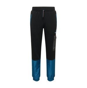 PUMA Sportovní kalhoty  černá / nebeská modř / bílá