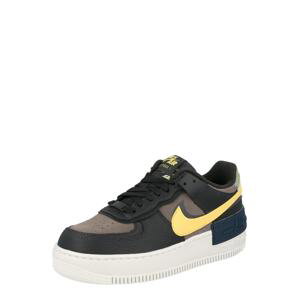 Nike Sportswear Tenisky 'AIR FORCE 1 SHADOW'  černá / žlutá / hnědá