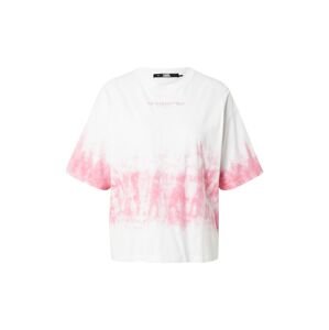 Karl Lagerfeld Tričko  pastelově růžová / bílá / světle růžová