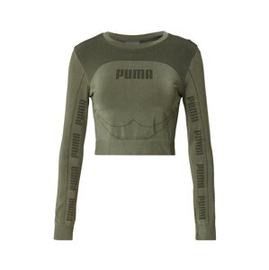 PUMA Funkční tričko  tmavě zelená / khaki