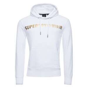 Superdry Mikina 'Independent'  bílá / zlatá / tmavě modrá