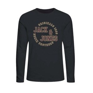 JACK & JONES Tričko 'Aron'  černá / burgundská červeň / pastelově žlutá