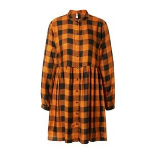 JDY Košilové šaty 'Bear'  černá / tmavě oranžová / hnědá