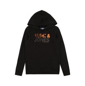 Jack & Jones Junior Mikina 'FLOKI'  černá / korálová / šedá