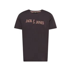 JACK & JONES Tričko 'RIVAL'  černá / růžová
