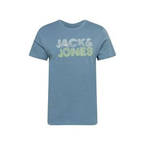 JACK & JONES Tričko 'POWER'  kouřově modrá / bílá / limetková