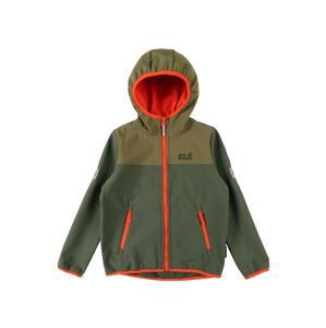 JACK WOLFSKIN Přechodná bunda 'Four Winds'  zelená / khaki / svítivě oranžová