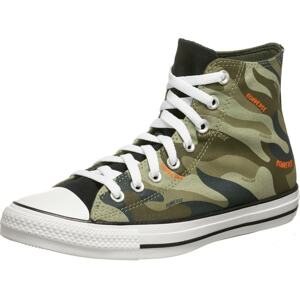 CONVERSE Kotníkové tenisky 'Chuck Taylor'  tmavě zelená / olivová / khaki / oranžová