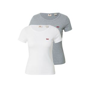 LEVI'S Tričko '2PACK TEE MULTI-COLOR'  šedý melír / červená / bílá