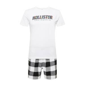 HOLLISTER Pyžamo krátké  černá / bílá