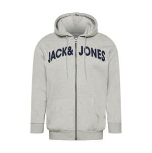 Jack & Jones Plus Mikina s kapucí  námořnická modř / světle šedá