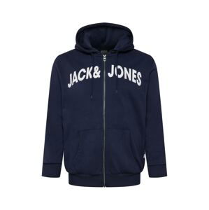 Jack & Jones Plus Mikina s kapucí  námořnická modř / bílá