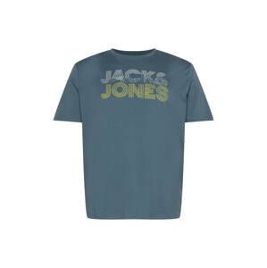 Jack & Jones Plus Tričko 'POWER'  modrá / kouřově modrá / marine modrá / limetková
