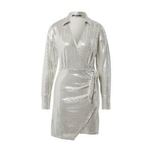 Gina Tricot Košilové šaty 'Taylor'  béžová / stříbrná