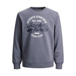 Jack & Jones Plus Mikina 'Brat'  fialová / šedá / bílá