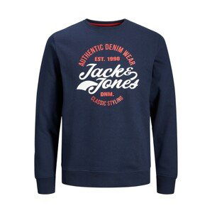 JACK & JONES Mikina 'Brat'  námořnická modř / bílá / červená