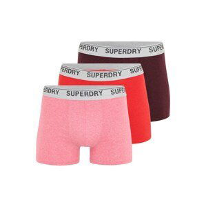 Superdry Boxerky  pink / červená / burgundská červeň / bílá