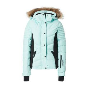 Superdry Snow Outdoorová bunda 'Snow Luxe'  černá / bílá / mátová