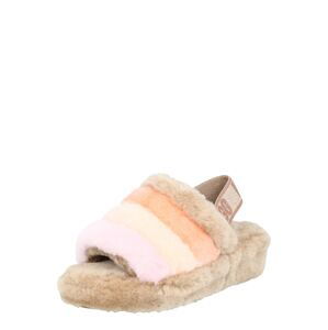 UGG Pantofle 'Fluff Yeah'  krémová / velbloudí / pastelově oranžová / růžová