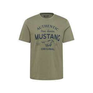 MUSTANG Tričko  khaki / noční modrá