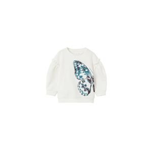 MANGO KIDS Mikina  offwhite / světlemodrá