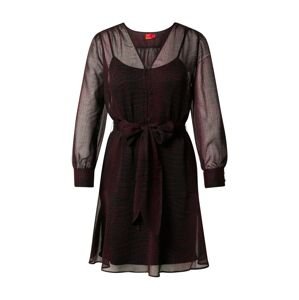 HUGO Košilové šaty 'Kenta'  černá / burgundská červeň