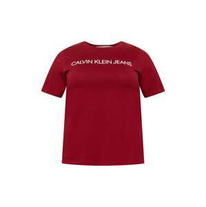 Calvin Klein Jeans Curve Tričko  bílá / červená třešeň