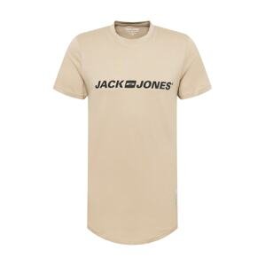 JACK & JONES Tričko 'REMEMBER'  pudrová / černá