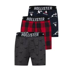 HOLLISTER Boxerky  červená / námořnická modř / bílá / černá / tmavě šedá