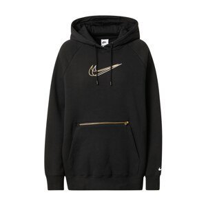Nike Sportswear Mikina  černá / zlatá / bílá