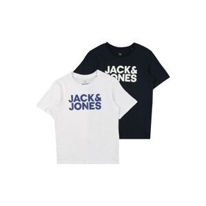 Jack & Jones Junior Tričko 'CORP'  námořnická modř / bílá