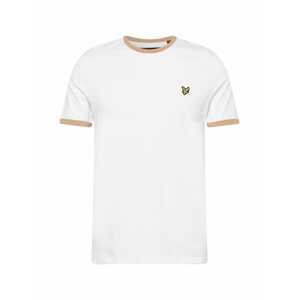 Lyle & Scott Tričko 'Ringer'  bílá / světle hnědá / žlutá