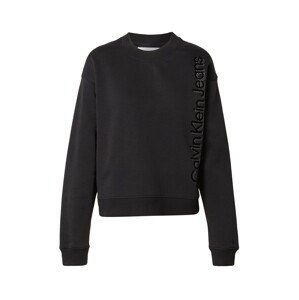 Calvin Klein Jeans Mikina 'Institutional Split'  černá / bílá