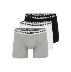 Karl Lagerfeld Boxerky  bílá / šedý melír / černá