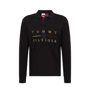 TOMMY HILFIGER Tričko  černá / zlatá / červená / bílá