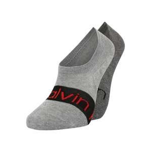 Calvin Klein Underwear Ponožky  šedá / tmavě šedá / černá / červená