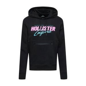 HOLLISTER Mikina 'GAMER'  černá / světle růžová / tyrkysová / bílá