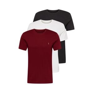 AllSaints Tričko  antracitová / bílá / karmínově červené