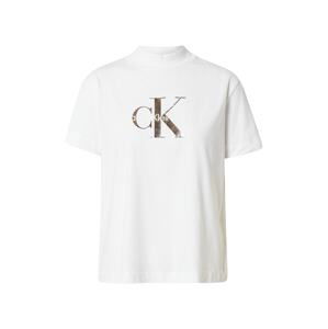 Calvin Klein Jeans Tričko  bílá / zlatá