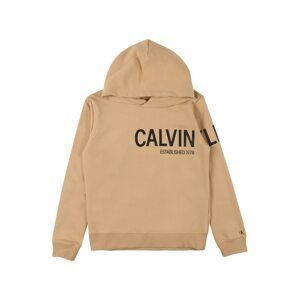 Calvin Klein Jeans Mikina  světle béžová / černá