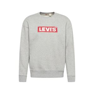 LEVI'S Mikina 'T3 RELAXED GRAPHIC CREW MULTI-COLOR'  šedý melír / grenadina / bílá