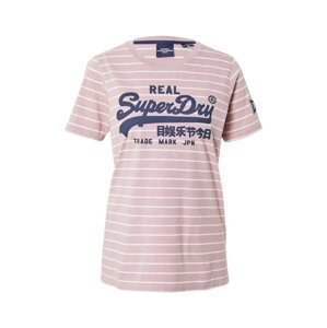 Superdry Tričko  růžová / bílá / noční modrá