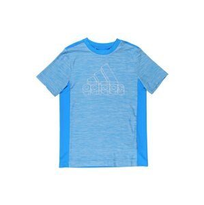 ADIDAS PERFORMANCE Funkční tričko  bílá / modrý melír / nebeská modř