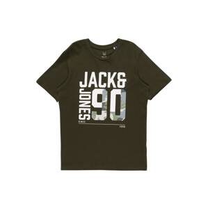 Jack & Jones Junior Tričko  světle šedá / tmavě šedá / khaki / bílá