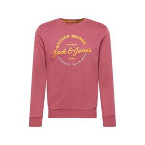 JACK & JONES Mikina 'Brat'  růže / bílá / zlatě žlutá